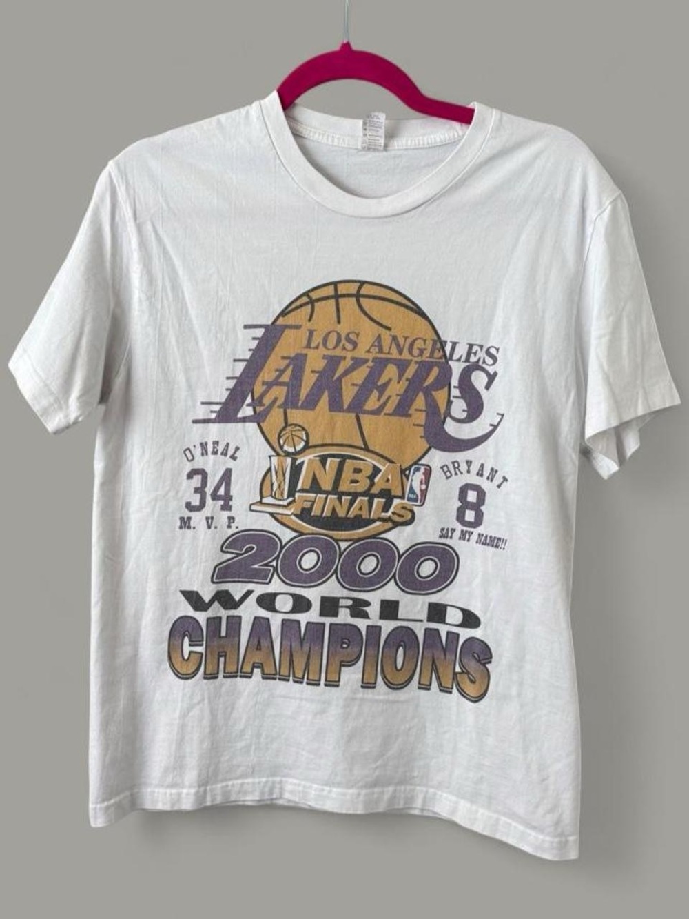 Los Angeles Lakers White Short Sleeve 2000 Champions Graphic Tee